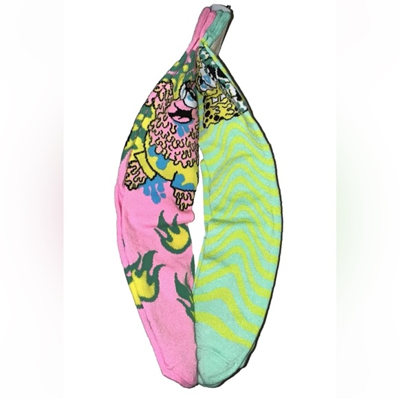 SpongeBob & Patrick Crew Socks 2 Pair Men's 6.5-12 Green Yellow Pink SquarePants - Picture 6 of 11